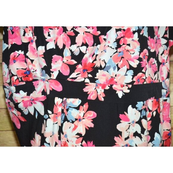Liz Claiborne Career Women's Pink Floral Short Sleeve Blouse Top Plus Size 3X Fa - Picture 4 of 9